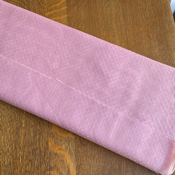 Vintage pink organdy, pink dotted Swiss sewing fabric, 36” wide, 1 yard - Picture 2 of 4